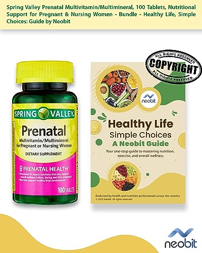 Spring Valley Prenatal Multivitamin/Multimineral, 100 Tablets, Nutritional Support Neobit