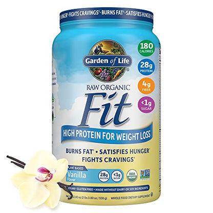 Garden of Life Raw Organic Fit Vegan Protein Powder Vanilla, 28g Plant Based Protein
