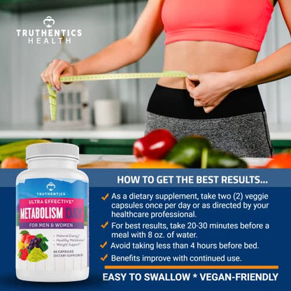 TRUTHENTICS Metabolism Booster for Women & Men - Natural Appetite Suppressant