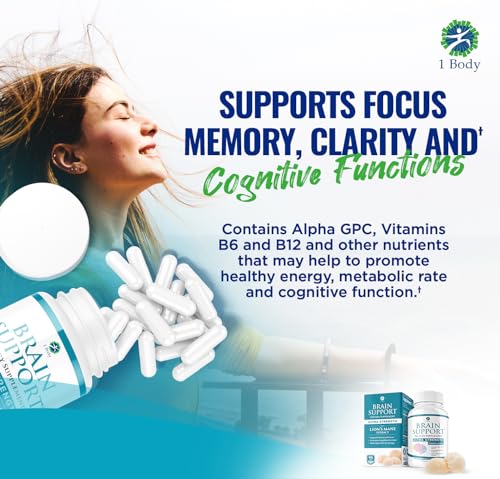 1 Body Brain Supplements for Memory and Focus - Support Healthy Brain