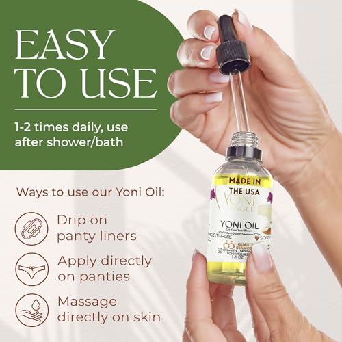 Natural Yoni Oil, Mint Fresh Feminine Care Oil, Reduces Odor, Restores pH Balance, All Natural, Herbal Yoni Quality Seamoss and Yoni Oil