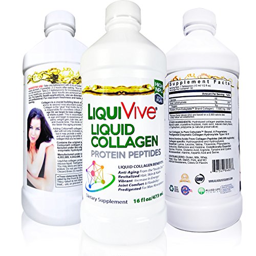 LiquiVive Liquid Collagen Protein Peptides Concentrate | Pure Hydrolyzed Super Multi Collagen
