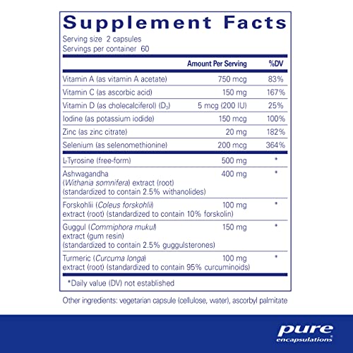 Pure Encapsulations Thyroid Support Complex - Hypoallergenic Supplement with Herbs Pure Encapsulations