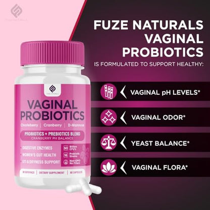Vaginal Probiotics for Women Digestive Enzymes Gut Health PH Balance Pills, Women's