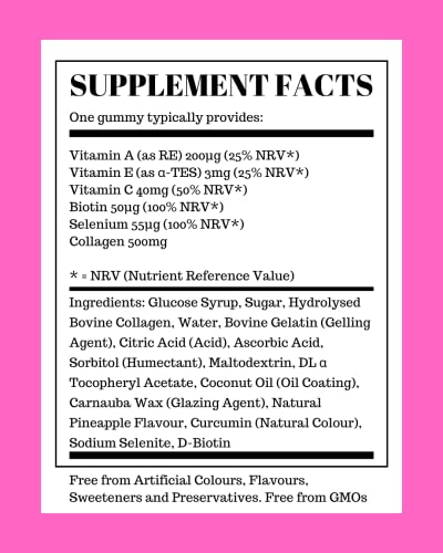 Collagen Gummies with Vitamins for Women Men Adults - Skin, Hair, Nail & Cartilage Health Pure Food Supplements