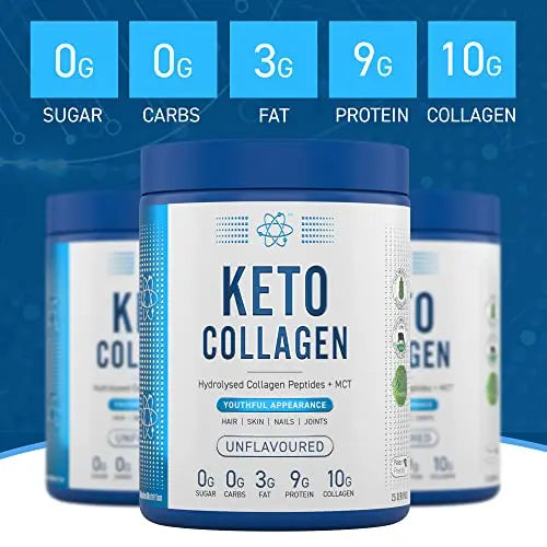 Applied Nutrition Keto Protein Powder, Hydrolysed Collagen Peptides + MCT Healthy Fats & Skin, Ketogenic & Paleo Diet Applied Nutrition