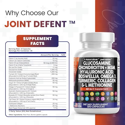 Clean Glucosamine Chondroitin MSM Turmeric Hyaluronic Acid Boswellia