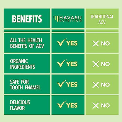 HAVASU NUTRITION Organic Apple Cider Vinegar Gummies with The Mother | Metabolism Stomach Control & Energy Support | Vegan & Non-GMO Natural Apple Flavor | 30 Count