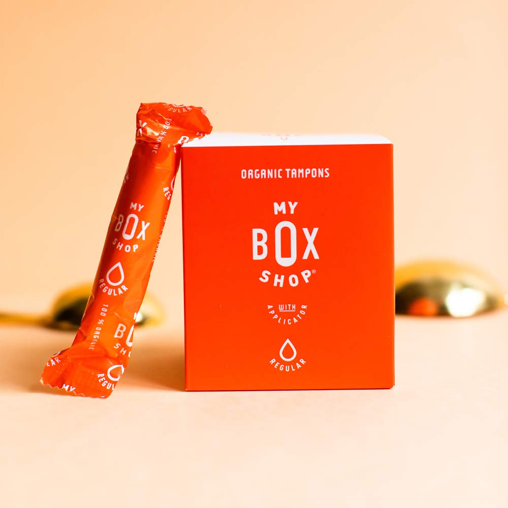 MYBOXSHOP Organic Tampons - 100% Pure Organic Cotton Tampons with BPA-Free Applicator MYBOXSHOP