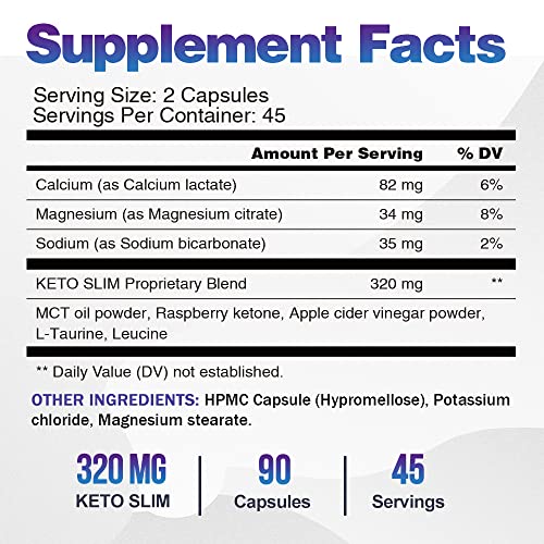VEGEPOWER Keto Fast Diet Pills- Ketone Slim Pro 180 Capsules-Apple Cider Vinegar VEGEPOWER