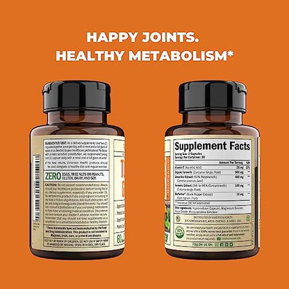 Green Tea Extract Capsules - Green Tea Supplement with Organic Turmeric Curcumin