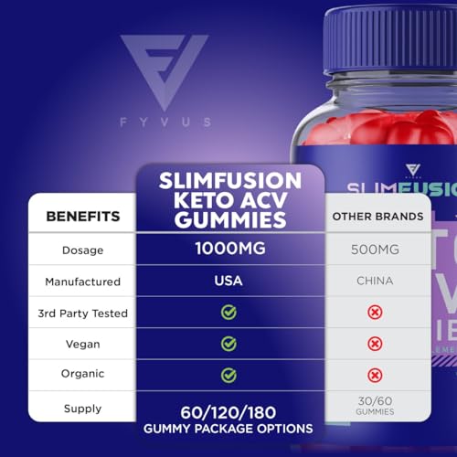 (3 Pack) Slim Fusion Slimfusion ACV Keto Gummies, Slim Fusion Keto ACV Gummies Advanced