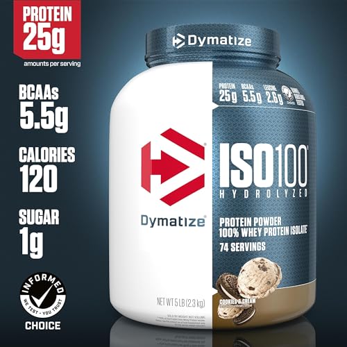 Dymatize ISO100 Hydrolyzed Protein Powder, 100% Whey Isolate Protein, 25g of Protein