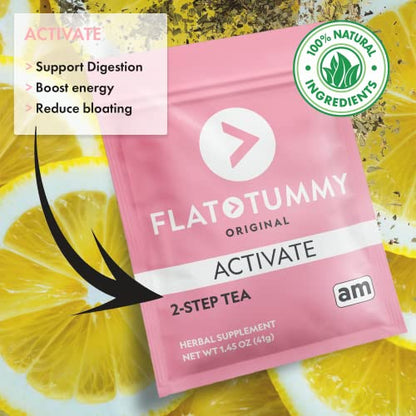 Flat Tummy Tea 2-Step Detox Tea – 2 Week Program – to Boost Energy, Speed Metabolism