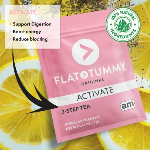 Flat Tummy Tea – 2-step, 4 Week Program – Detox Tea to Boost Energy & Reduce Bloating Flat Tummy Tea