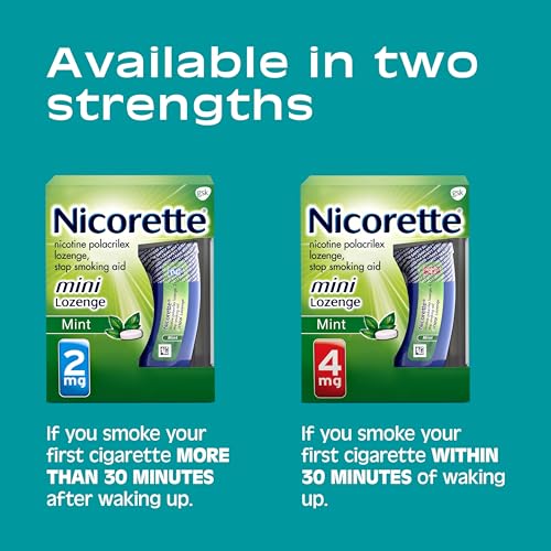 Nicorette 4 mg Mini Nicotine Lozenges to Quit Smoking - Mint Flavored Stop Nicorette