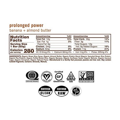 GoMacro MacroBar Organic Vegan Protein Bars - Banana + Almond Butter, (2.3 Ounce Bars