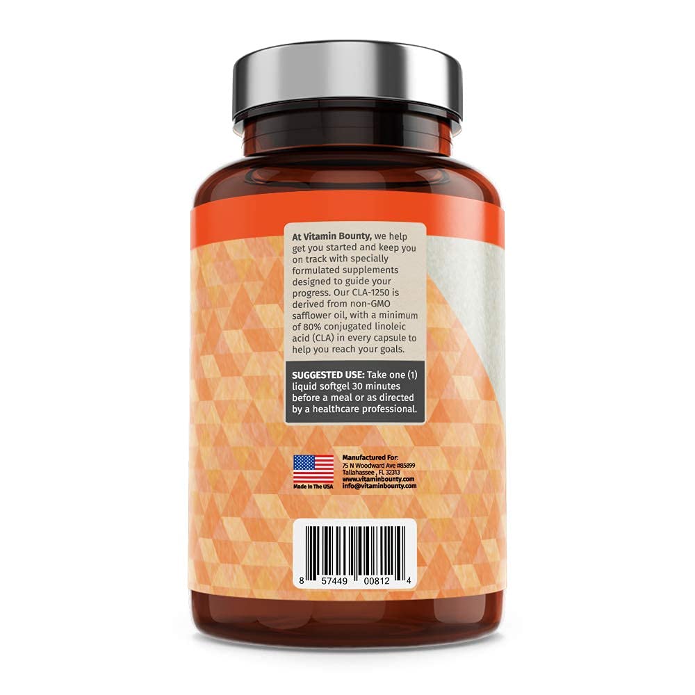 Vitamin Bounty CLA 1250mg - Conjugated Linoleic Acid, CLA for Women and Men, CLA Pills