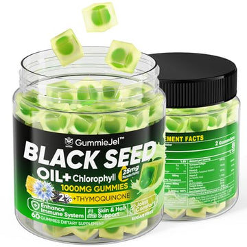 Sugar Free Black Seed Oil Filled Gummies & Chlorophyll, with Hydrolyzed Collagen