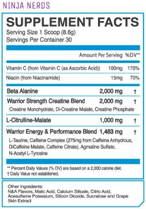 eFlow Nutrition ENRAGE Pre Workout - Energy, Focus, Pumps, and Strength - Ninja Nerds (30 Servings)
