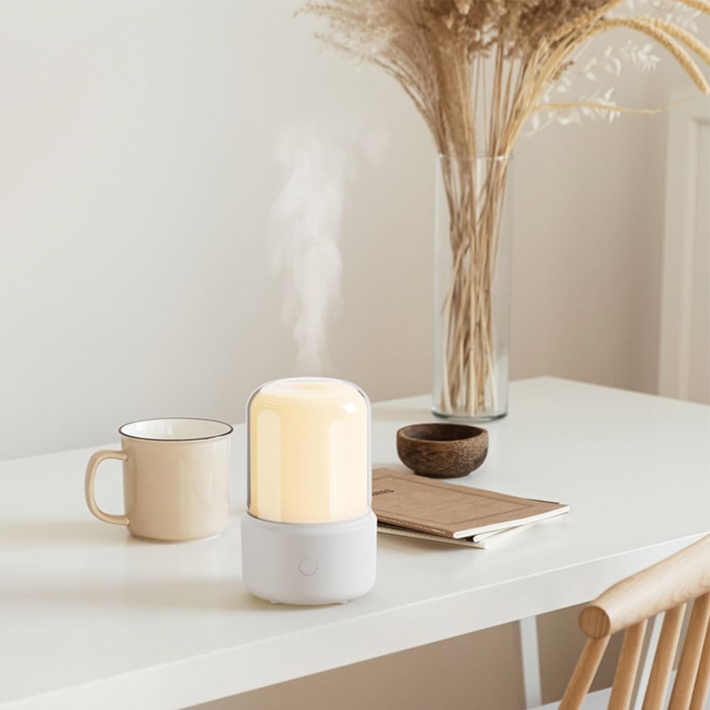 Candlelight Flame Air Diffuser,Portable Essential Oil Diffuser Noiseless 120ML Aroma Diffuser Waterless AEKAN