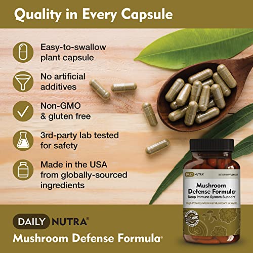 DailyNutra Mushroom Defense Formula - Immune Support Supplement | Organic