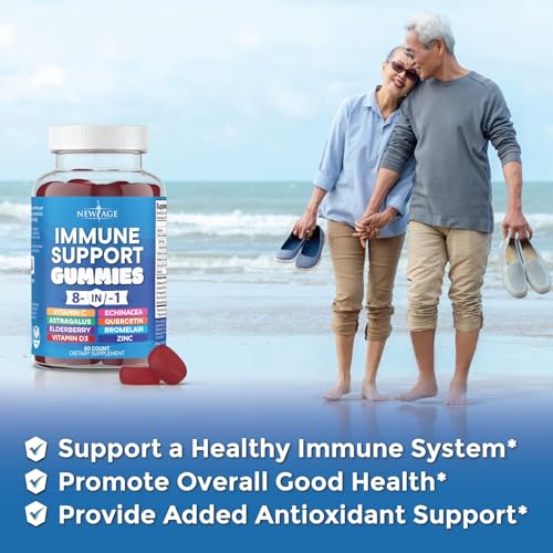 NEW AGE 8 in 1 Immune Support Booster Supplement with Elderberry, Vitamin C NEW AGE