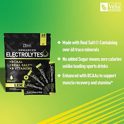 Enhanced Electrolyte Powder Stick Packs (Lemon Lime - 20 Packets) Sugar Free