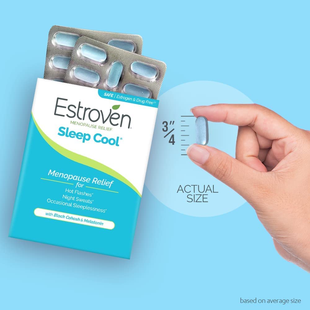 Estroven Sleep Cool for Menopause Relief, 30 Ct, Sleep Support Supplement Estroven