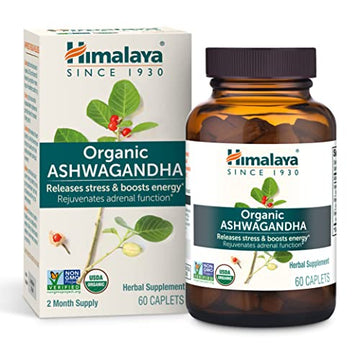 Himalaya Organic Ashwagandha, 60 Day Supply, Herbal Supplement for Stress Relief
