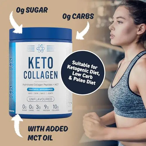 Applied Nutrition Keto Protein Powder, Hydrolysed Collagen Peptides + MCT Healthy Fats & Skin, Ketogenic & Paleo Diet Applied Nutrition