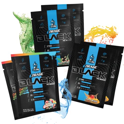 eFlow Nutrition ENRAGE Black Preworkout Sample Packs - Travel Packs - High Stim Energy