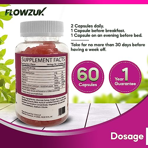 Collagen Gummies High Strength with Biotin Vitamin C & E | Flowzuk | Anti Aging, Hair Growth FLOWZUK