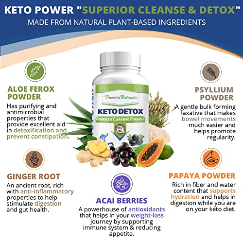 Power By Naturals Keto Colon Cleanser & Detox - Rapid Weight Loss Pills, Gut Health Power By Naturals