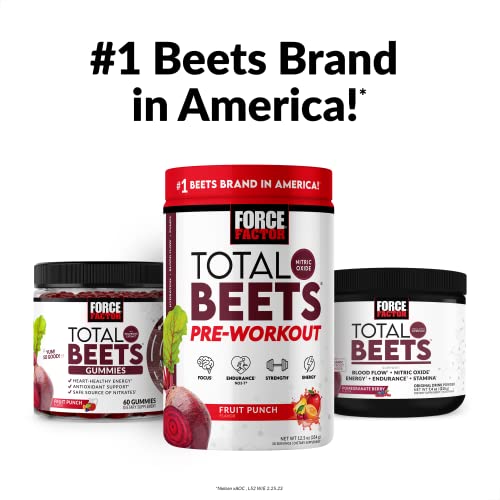 FORCE FACTOR Total Beets Pre-Workout Powder to Boost Energy & Endurance, Increase