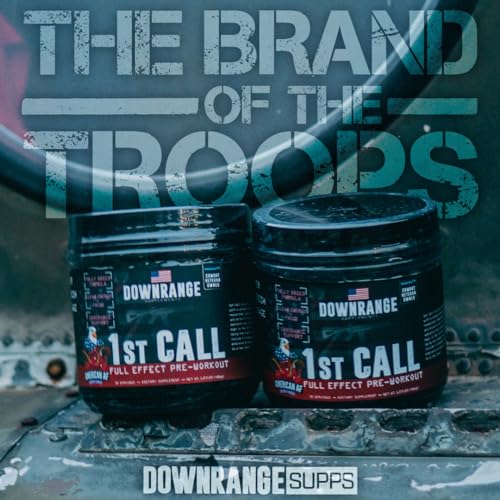 DownRange Supplements 1st Call Pre Workout Powder, Preworkout for Men and Women, Amino Acid Beta Alanine, Caffeine & More for Pump, Energy and Focus Support, 30 Serving (American AF - Cherry Punch)