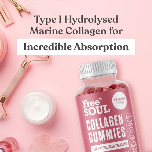 Collagen Gummies, Marine Collagen Supplement with Effective Type 1 Hydrolysed Collagen Peptides Free Soul