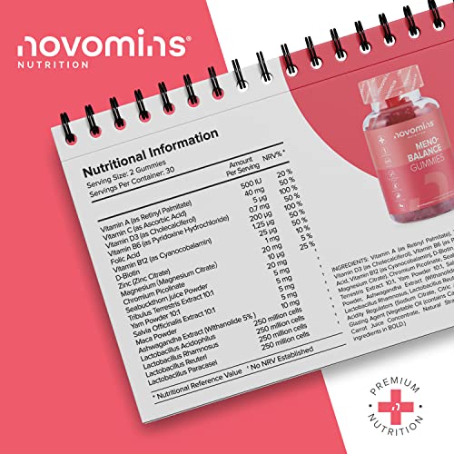 Novomins Meno-Balance Gummies – Menopause Support – Perimenopause and Post Menopause Novomins