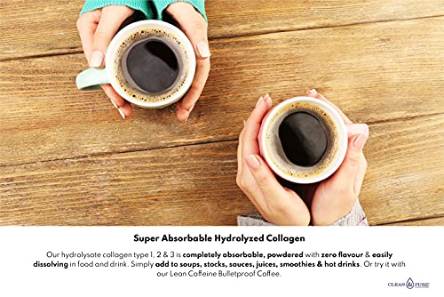 Clean & Pure Collagen Powder, Lab Tested Bovine Peptides with No or Zero Growth Hormones, Pesticides or Vet Meds - 400g Lean Caffeine