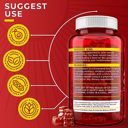 Keto ACV Gummies 1500 mg - Low Sugar Green Apple Flavor - Vegan ACV Keto Gummies