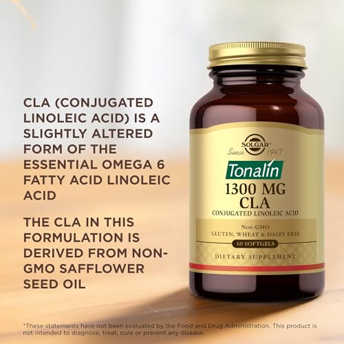 Solgar Tonalin CLA 1300 mg - 60 Softgels - Conjugated Linoleic Acid - Non-GMO, Gluten SOLGAR