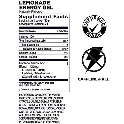 GU Energy Roctane Ultra Endurance Energy Gel, 24-Count, Lemonade