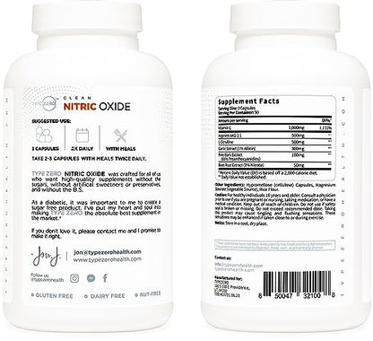 Type Zero Nitric Oxide 6X Booster, 150 Veggie Capsules - Natural Supplement - Beetroot