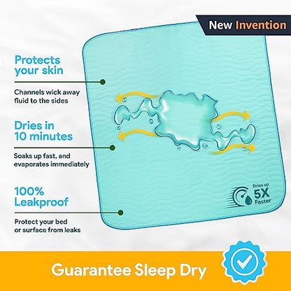 IMPROVIA® Washable Underpads, 34" x 36" (Pack of 6) - Heavy Absorben