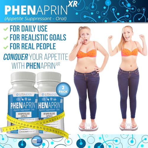 PhenAprin XR Maximum Strength Appetite Suppressant Diet Pills - 2-Pack, Metabolism Boosting SutraHealth