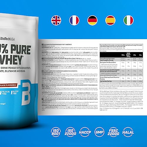 BioTechUSA 100% Pure Whey | Protein Powder with BCAA and Glutamine | Gluten-Free, Palm Oil Free BioTechUSA