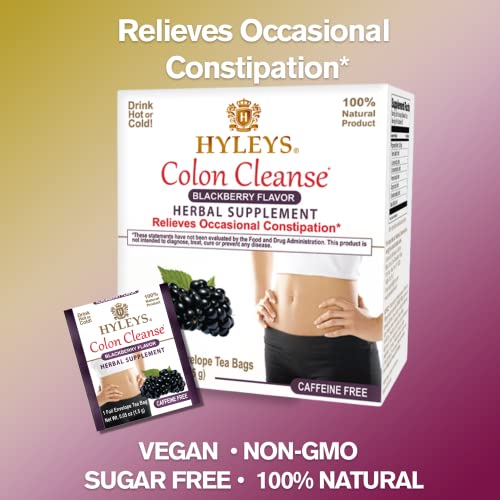 Hyleys Colon Cleanse Tea Blackberry Flavor - 50 Tea Bags (6 Pack - 300 Tea Bags Total)