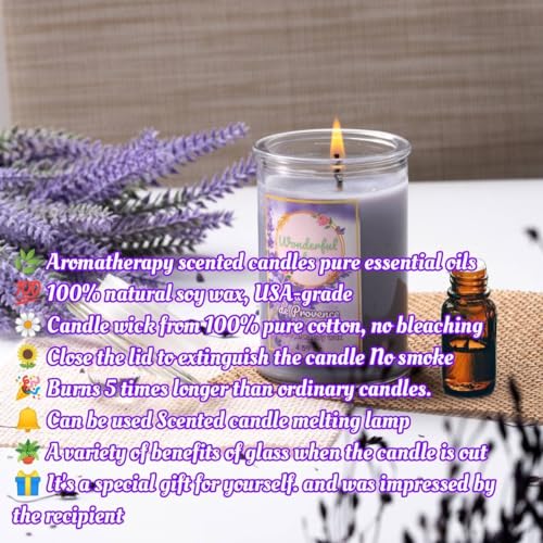 Wonderfulnature Lavender de Provence Pure Essential Oil Scented Candle, Aromatherapy WONDERFUL NATURE