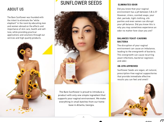Sunflower Seeds - Vegan Vaginal Suppositories The Bare Sunflower