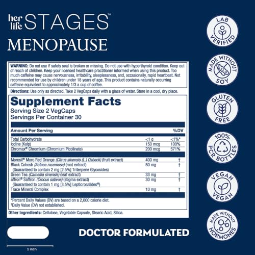 Solaray Menopause her Life Stages - Menopause Supplements for Women - Supports Weight Loss SOLARAY
